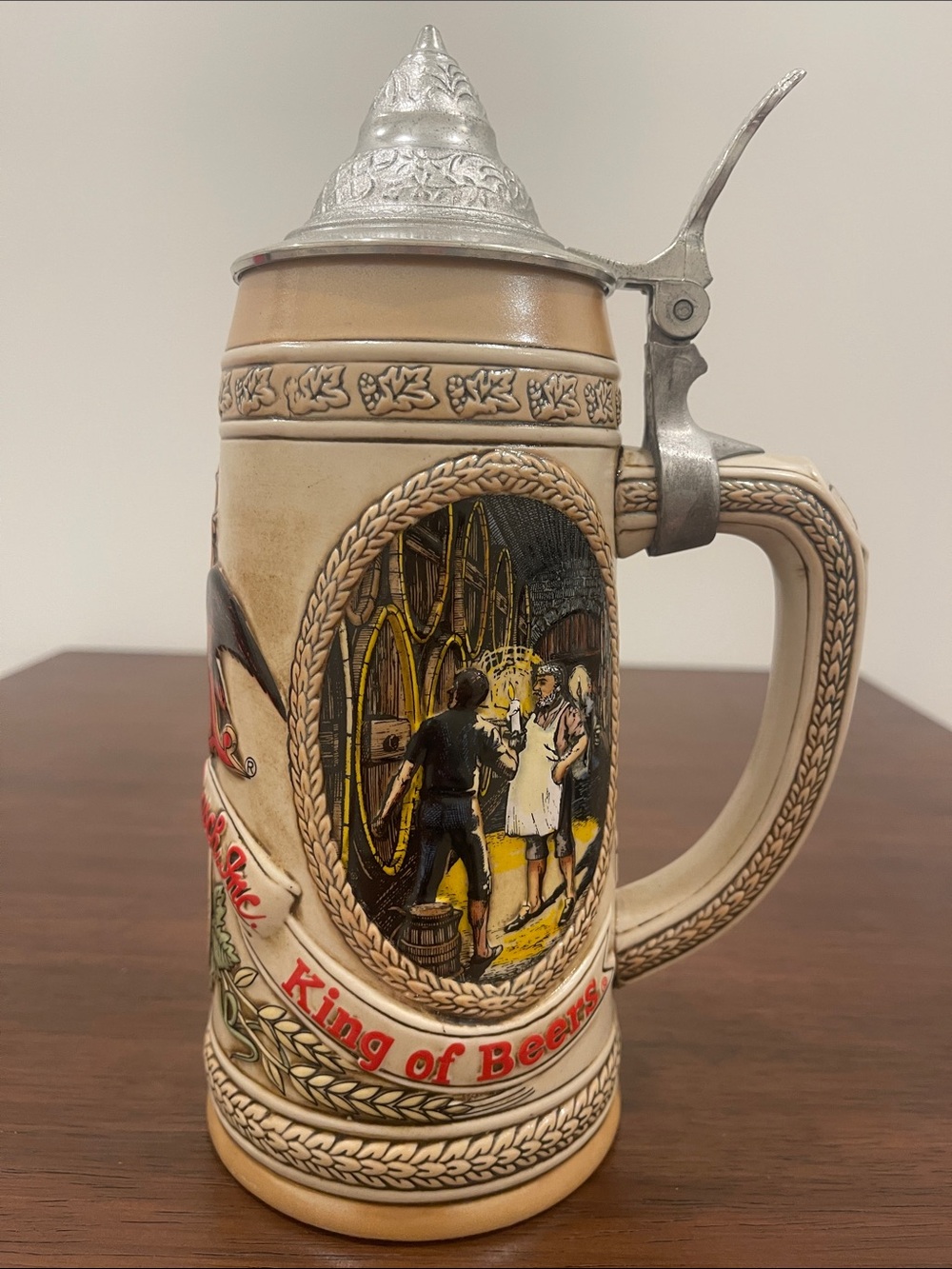 Vintage Anheuser-Busch “History of Brewing”Lidded Stein 1986 - Picture 5 of 7